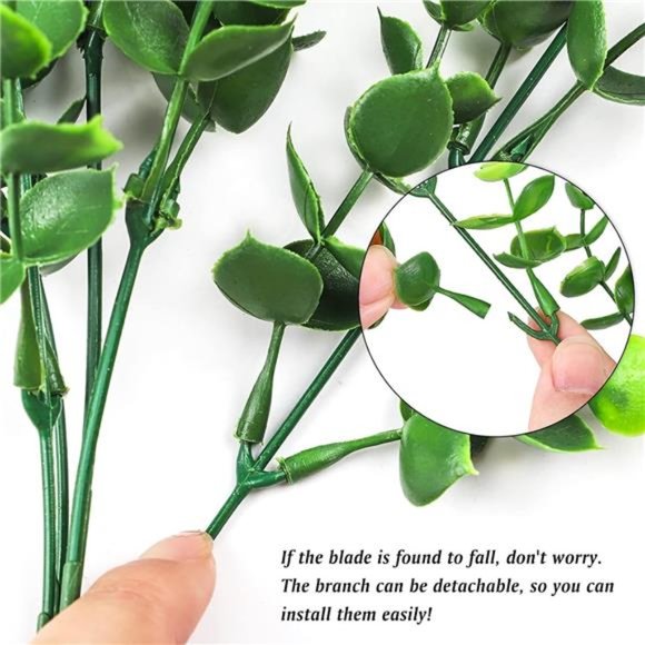 8pcs Artificial Greenery Plants Outdoor UV Resistant Fake Plastic Boxwood Shrubs - Picture 4 of 6